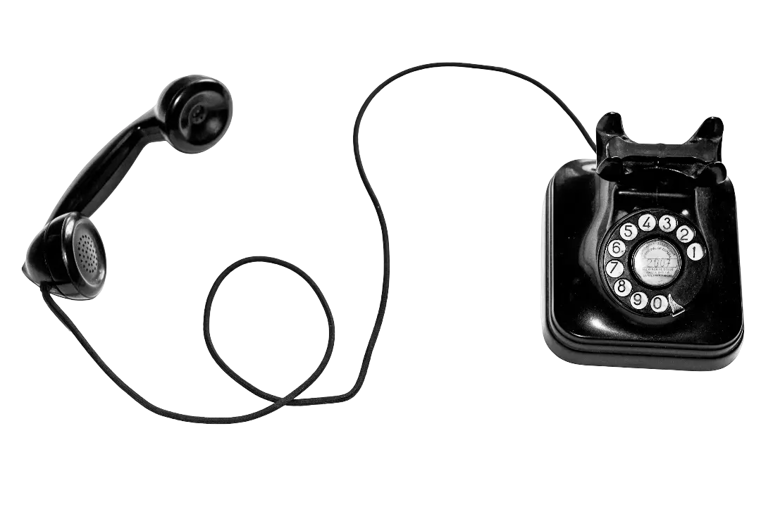 A retro phone image for the contact us page