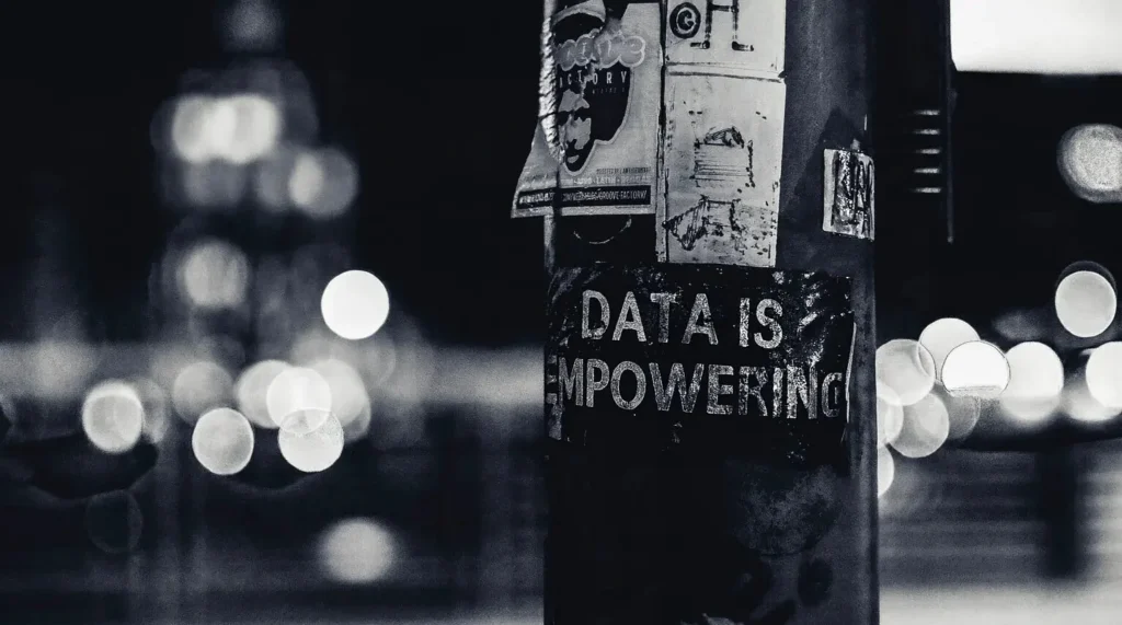 A street pole with data is empowering image sticker